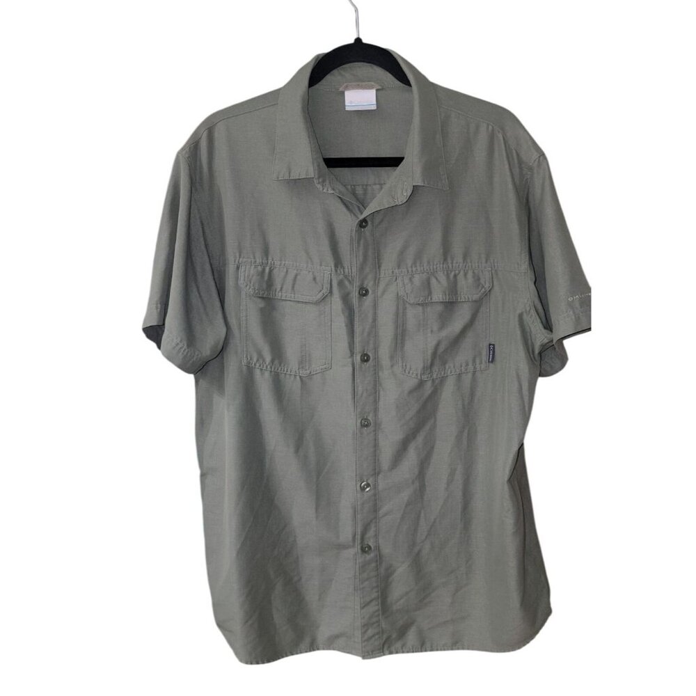Columbia PFG Performance Fishing Gear Short Sleeve Button Up Fishing Shirt Size